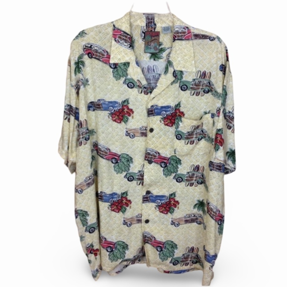 PINEAPPLE CONNECTION Men's Hawaiian Camp Shirt - L